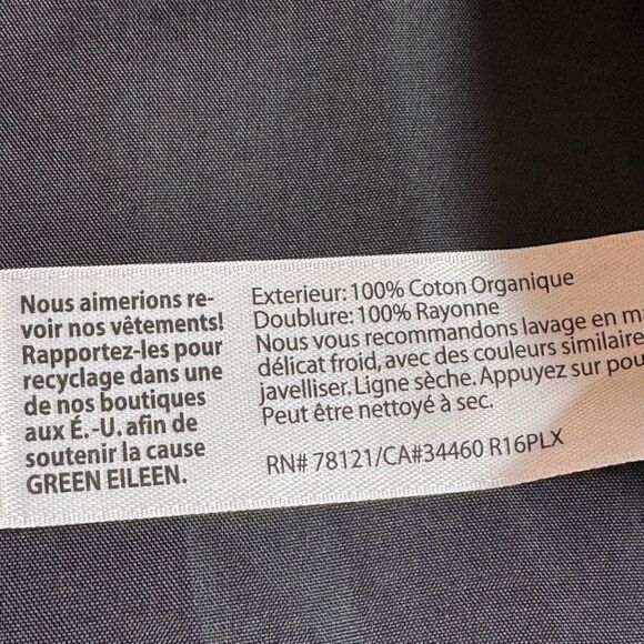 Eileen Fisher jacket Womens Sz M P tweed open Neck Blazer cotton Woven Patterns - Picture 6 of 10